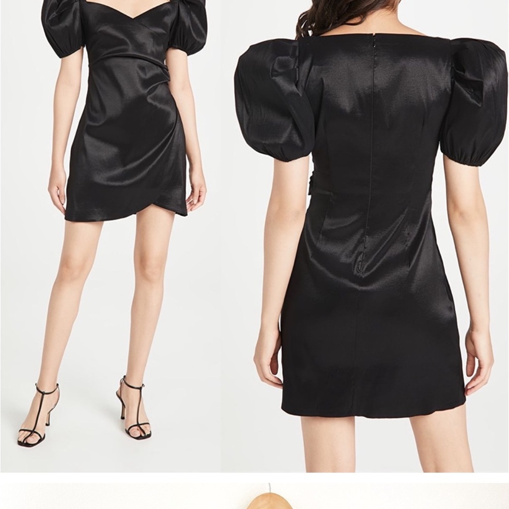 LIKELY Elegant Black Puff Sleeve Dress